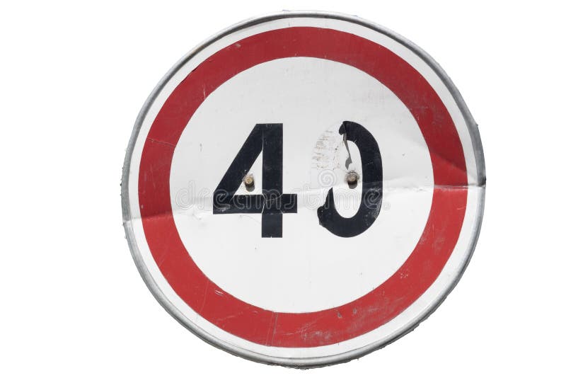 Drogowego znaka ` prędkości ograniczenie 40 km/h ` odizolowywającego na bielu royalty ilustracja Drogowego znaka ` prędkości ograniczenie 40 km/h ` odizolowywającego na bielu royalty ilustracja