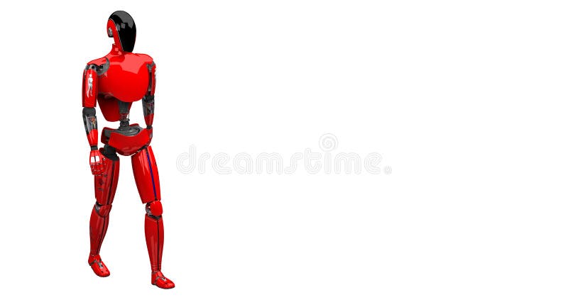 Droid som går på vit bakgrund stock illustrationer Droid som går på vit bakgrund stock illustrationer