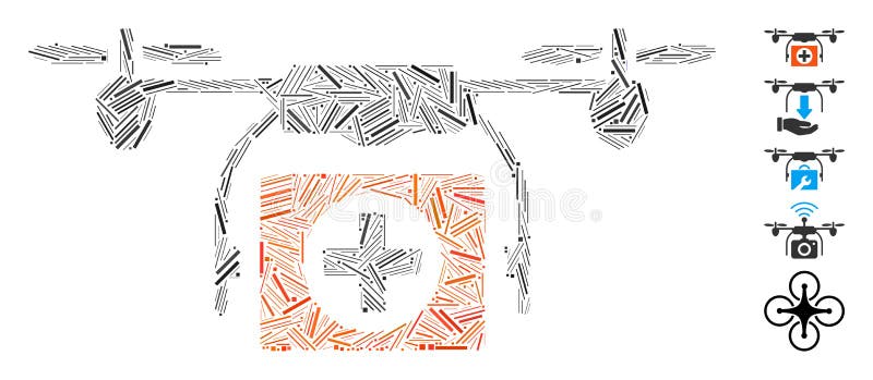 Dron medyczny dash mosaic ilustracja wektor