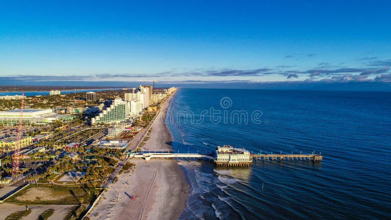 Drone Aerial of Daytona Beach, Florida, USA royalty free stock photos