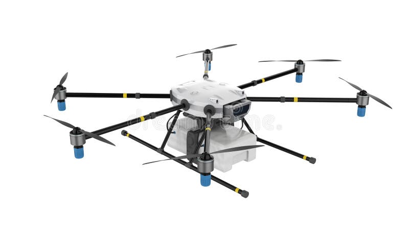 Drone con eliche rotanti isolate royalty illustrazione gratis