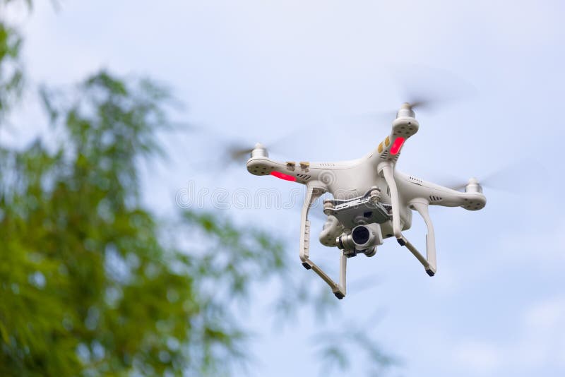 Drone Flying Armed with Camera Stock Photo Image of laos, field 77635200