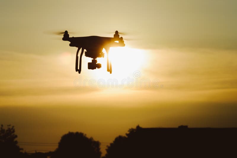 Drone flying stock photo