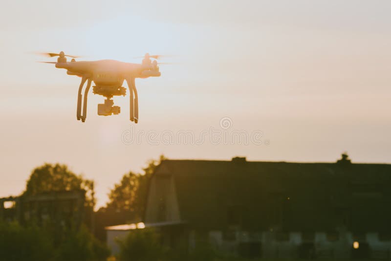 Drone flying royalty free stock photography