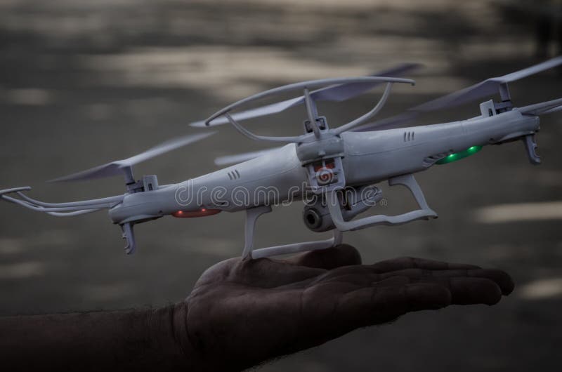 Drone in a hand stock image. Image of alone, single, drone 69070775