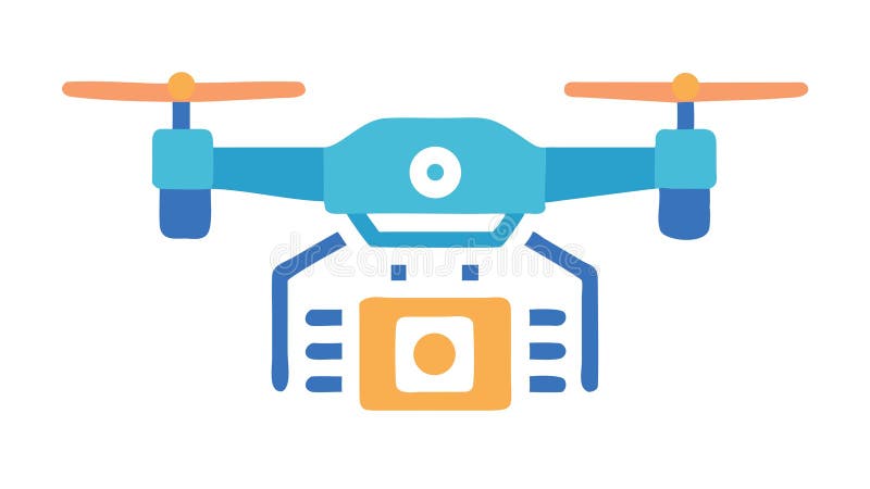 Drone Hovering Over Building, Architectural Inspection Mapping, vector design Generative AI royalty free illustration