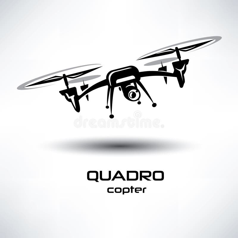 Drone icon, quadrocopter vector illustration