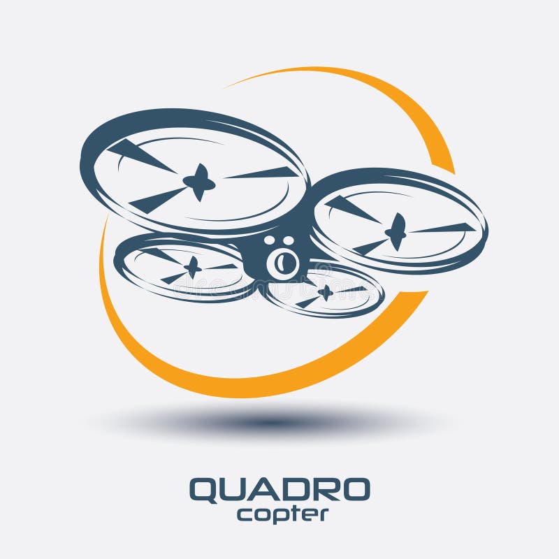 Drone icon, quadrocopter vector illustration