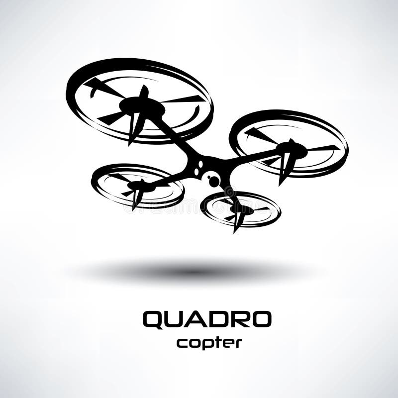 Drone icon, quadrocopter stock illustration