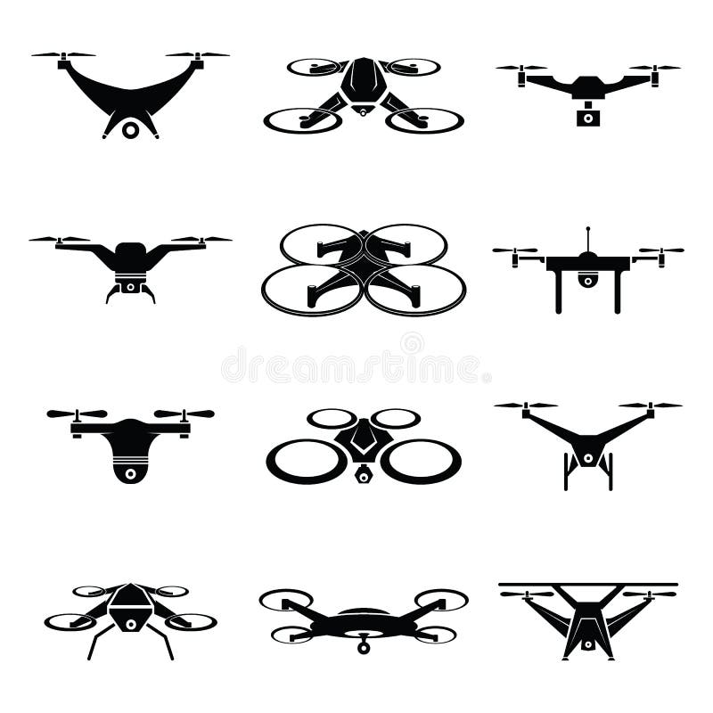 Drone icon vector set vector illustration
