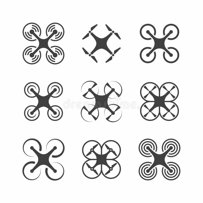 Drone icons stock illustration