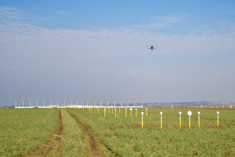 Drone Inspection Over Airport Runway Stock Image Image of aviation