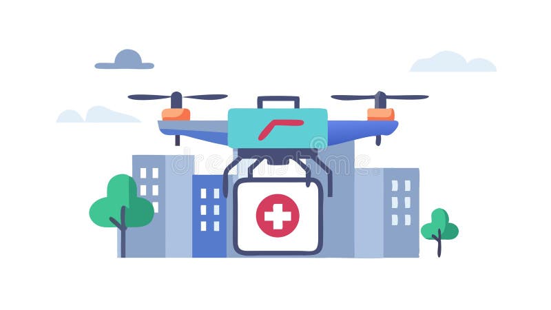 Drone lekarskie do projektowania wektorów reagowania kryzysowego Generative AI royalty ilustracja