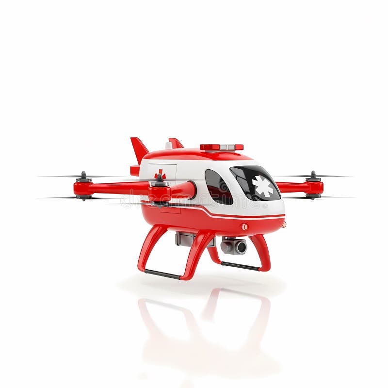 Drone lekarskie oferujące rozwiązania w zakresie opieki zdrowotnej w sytuacjach kryzysowych dzięki nowoczesnej technologii ilustracji