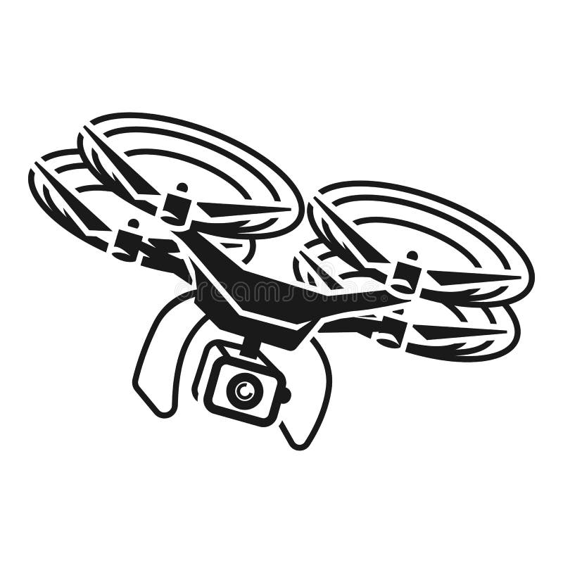 Drone maneuvering icon, simple style