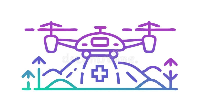 Drone medyczne dla zdrowia Projekt wektora technicznego Generacja AI royalty ilustracja