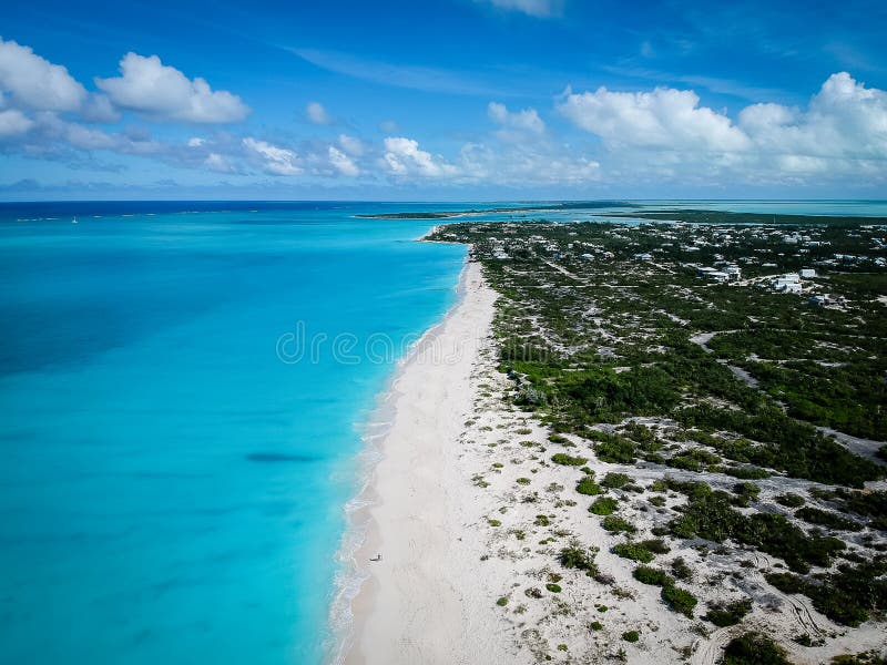 Drone photo Grace Bay beach, Providenciales, Turks and Caicos