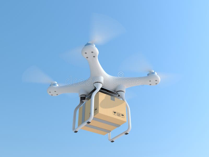Airfield tømmerflåde fjerne Drone Quadcopter Carrying Mail Box Stock Illustration - Illustration of  aviation, remote: 67897574
