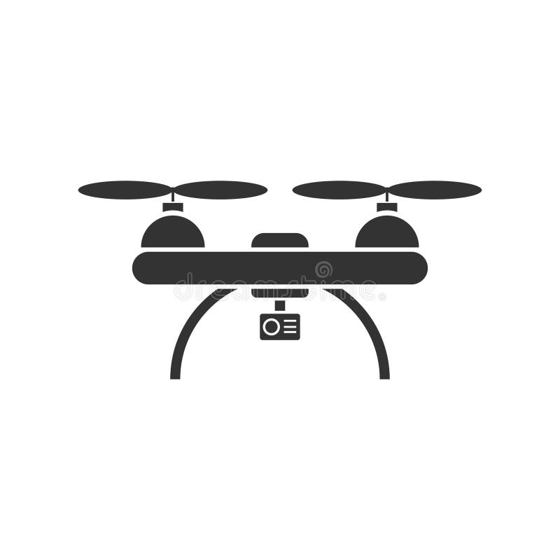 Drone quadrocopter icon flat royalty free illustration