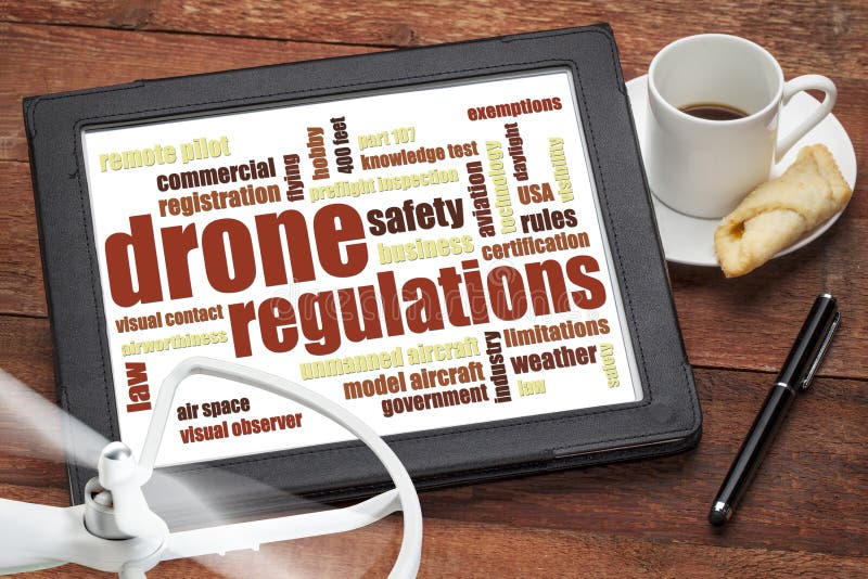 Drone regulations word cloud stock image Drone regulations word cloud stock image