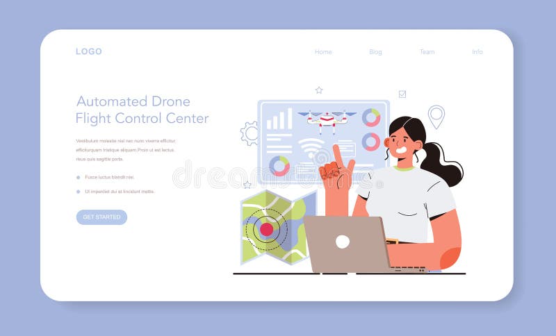 Drone technology web banner or landing page. Innovative aerial royalty free illustration