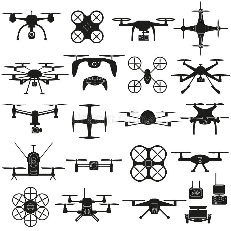 Drone vector set. vector illustration