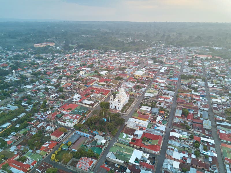 Drone view on Diriamba city