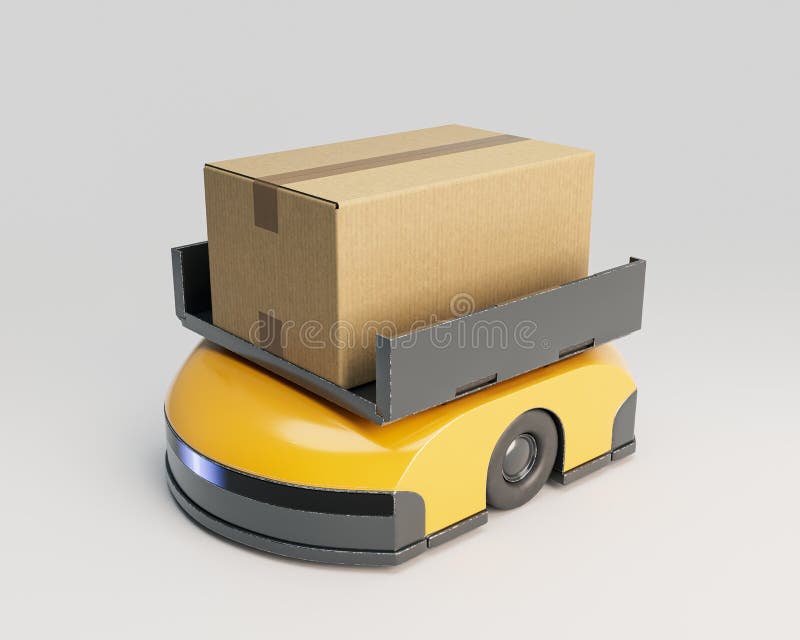 Drone και box αποθήκης logistics διανυσματική απεικόνιση