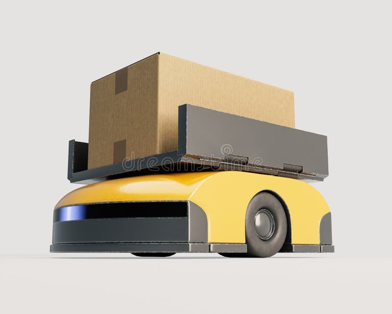Drone και box αποθήκης logistics διανυσματική απεικόνιση