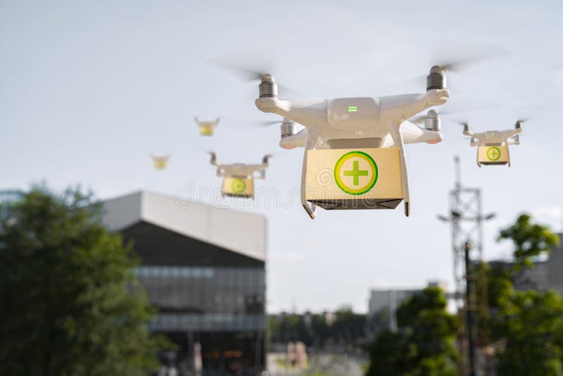 Drones carry medical help, medicines in boxes, Covid19 aid