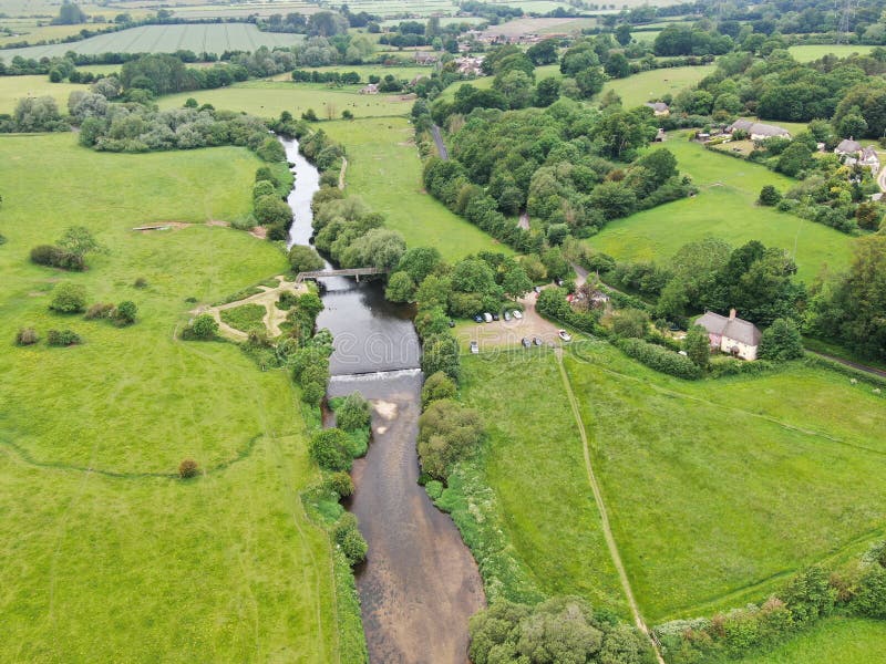 An Aerial View of Eye Bridge Near Wimborne Stock Photo Image of