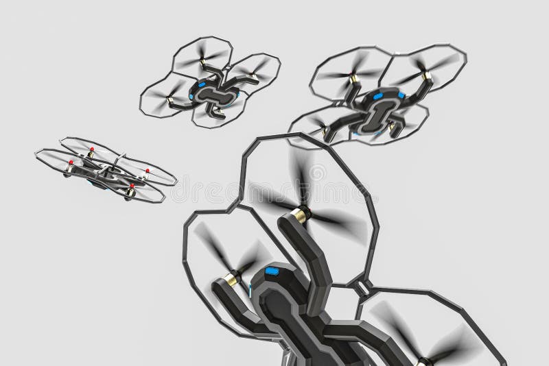 Drones flying with a 4k camera. stock photography