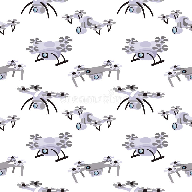 Dronkameramönster. digital teknik. leveransinnovation. webbrobotar. radiokörfordon. flyghelikopter. fjärransluten royaltyfri illustrationer