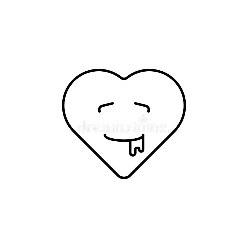 Drooling emoji icon. Element of heart emoji for mobile concept and web apps illustration. Thin line icon for website design and development, app development on white background