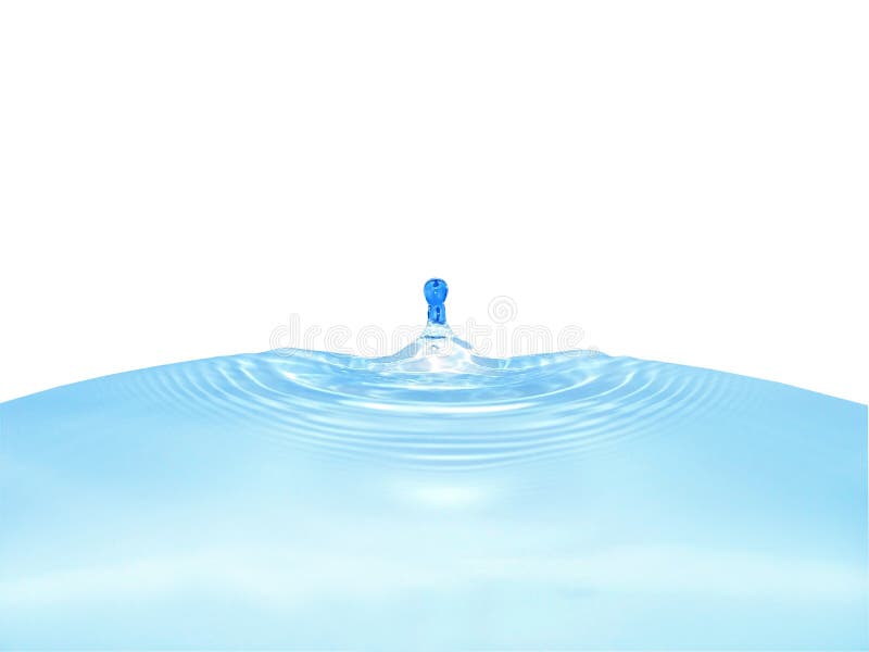 Drop of blue water