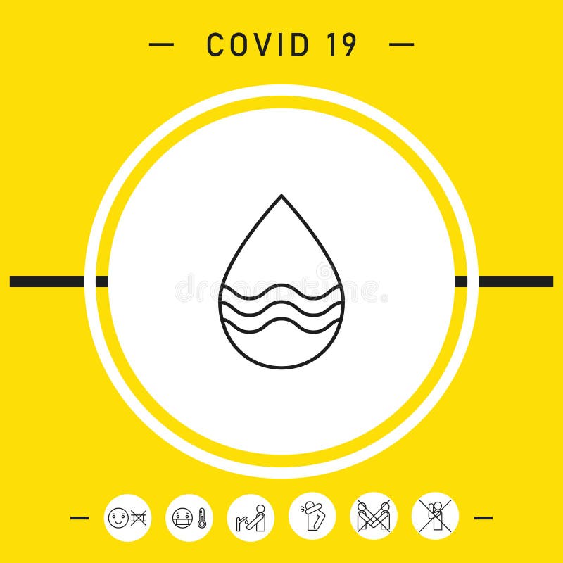 Drop line icon with waves. Graphic elements for your design stock illustration