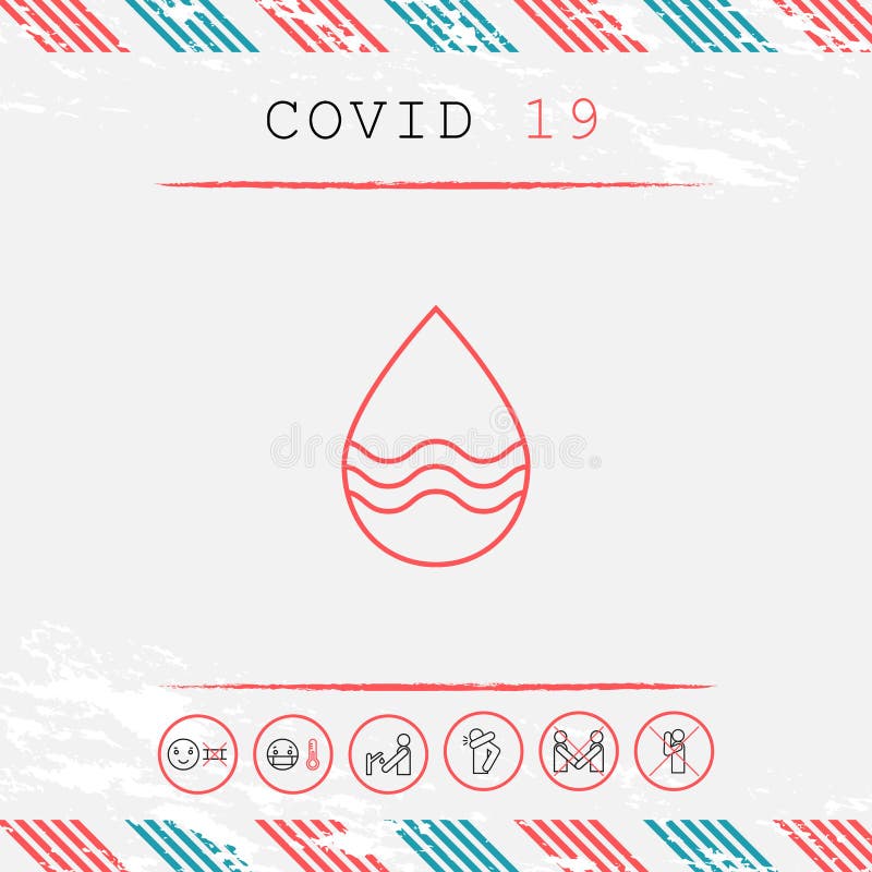 Drop line icon with waves. Graphic elements for your design vector illustration