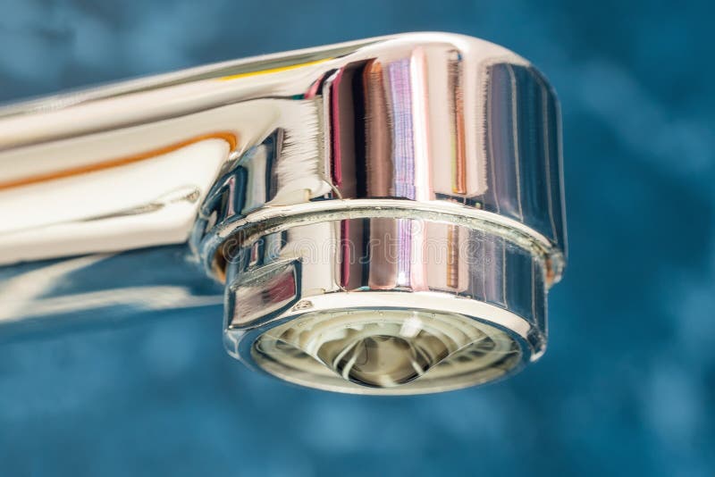 A Drop of Water Drips from a Leaky Faucet Stock Image Image of liquid