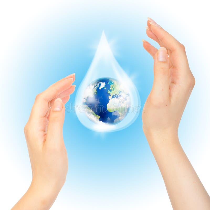 Drop of water with Earth.