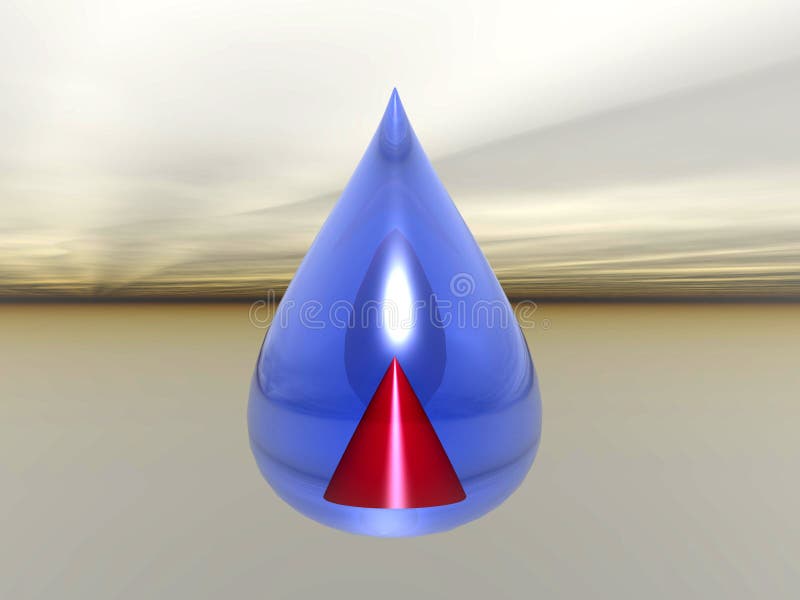 Droplet with pyramid