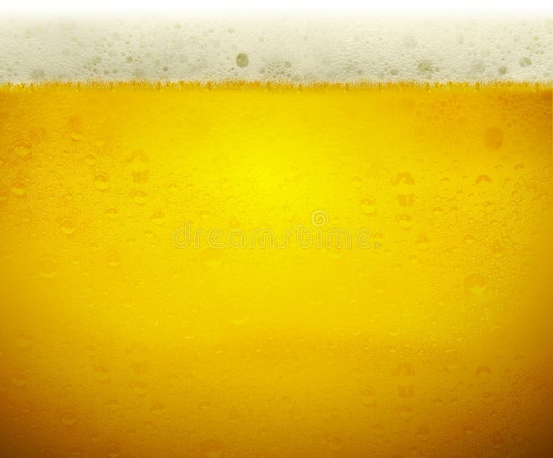 Droplets on freshly poured beer