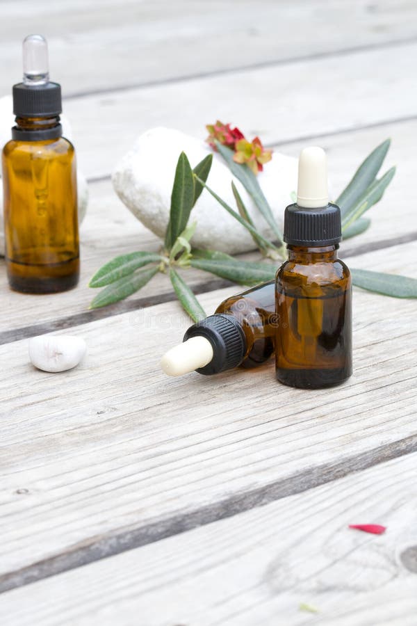 A Dropper Bottle of Essential Oil Stock Image Image of stone, view