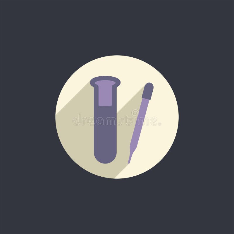 Dropper and test tube flat vector icon. Medical, Science lab tools. vector illustration