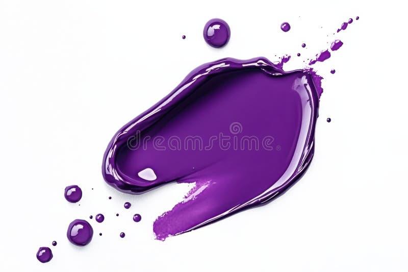 Drops and bold smudges of vibrant purple cosmetics on a clean white backdrop an artistic display of color and texture royalty free stock images