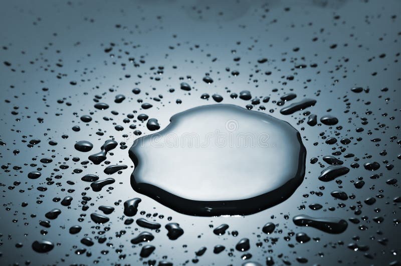 Drops of water on table