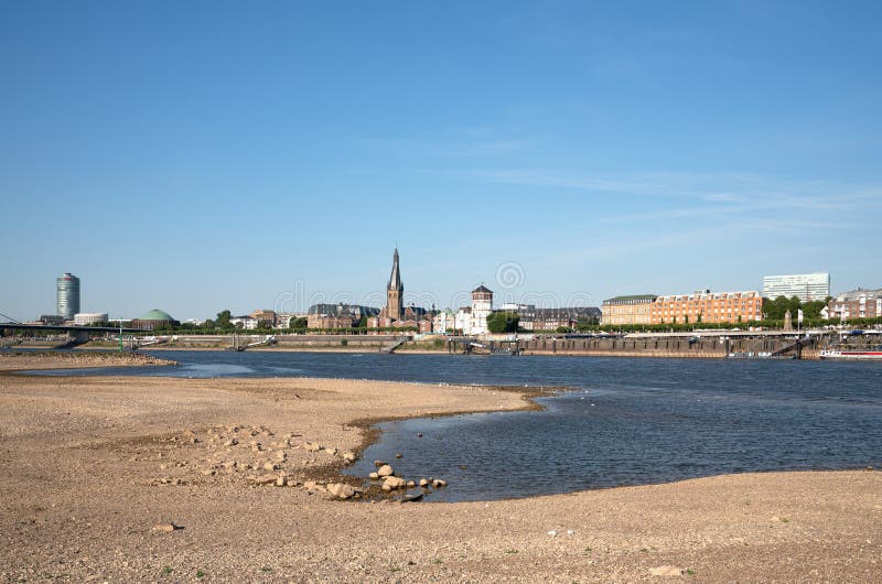Drought in Germany, Low Water on Rhine River Editorial Photo Image of