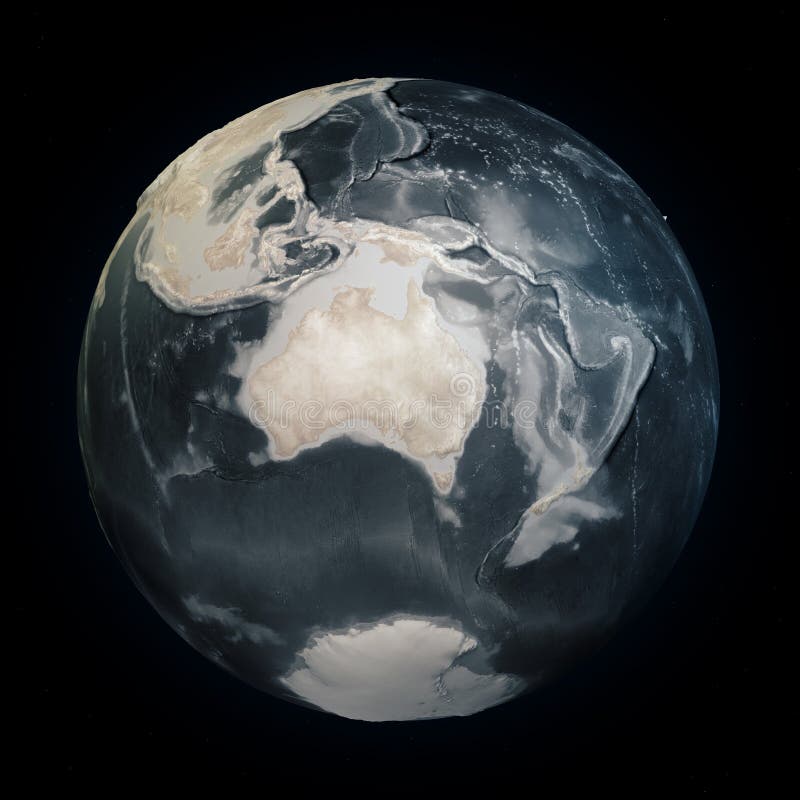 Drought in the world, dry planet earth. Climate change land without water. Seabed bathymetry with reliefs. Global warming royalty free illustration Drought in the world, dry planet earth. Climate change land without water. Seabed bathymetry with reliefs. Global warming royalty free illustration