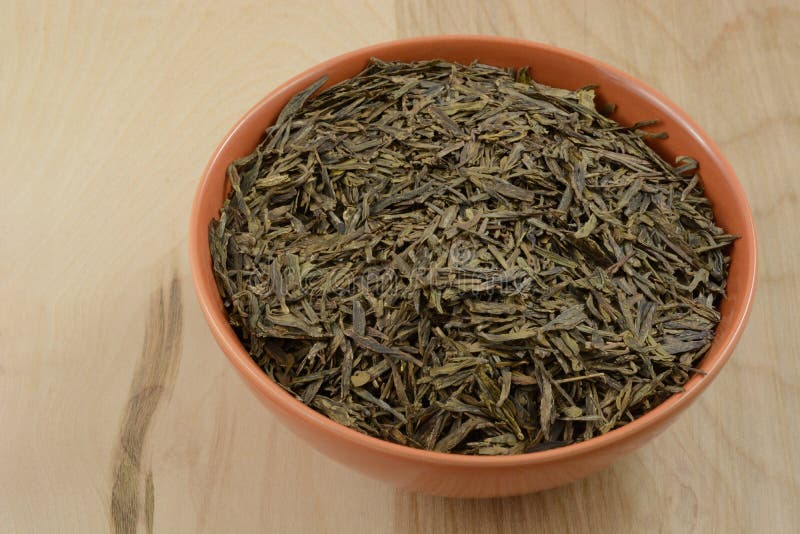 Misa z voľný pľúca čínština zelený čaj listy.