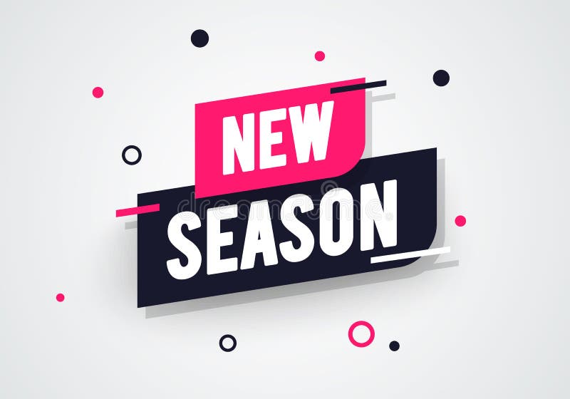 Vector illustration new season label. Modern dynamic sales banner. royalty free illustration