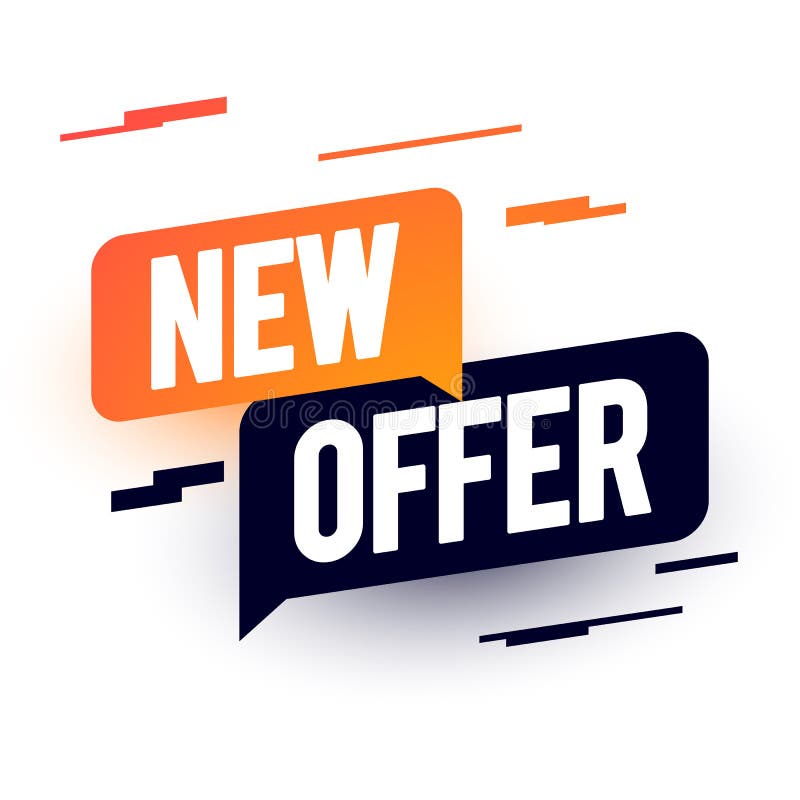 Dynamic New Offer Speechbubble Label royalty free illustration